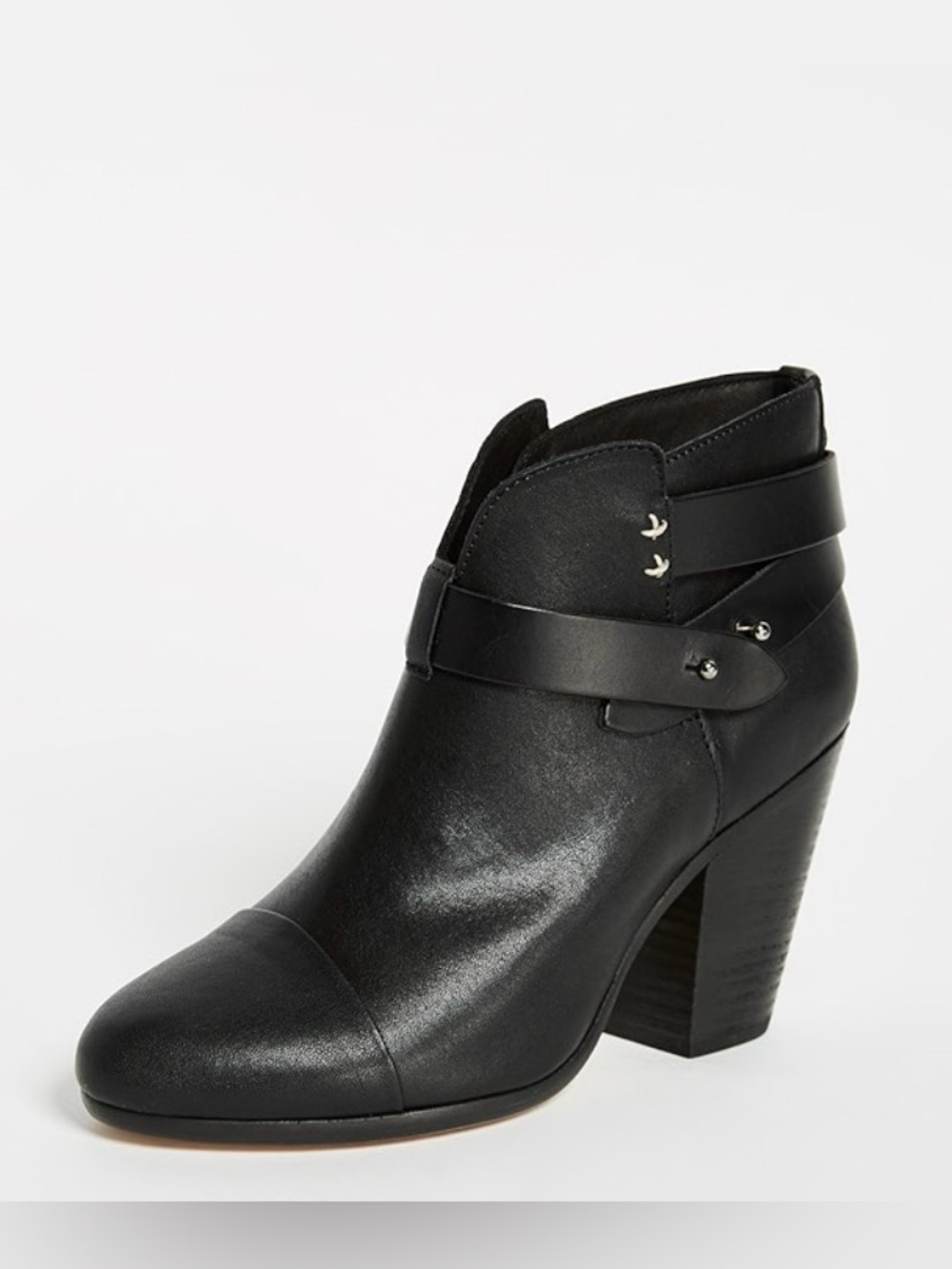 rag & bone Black Leather Harrow Ankle Booties